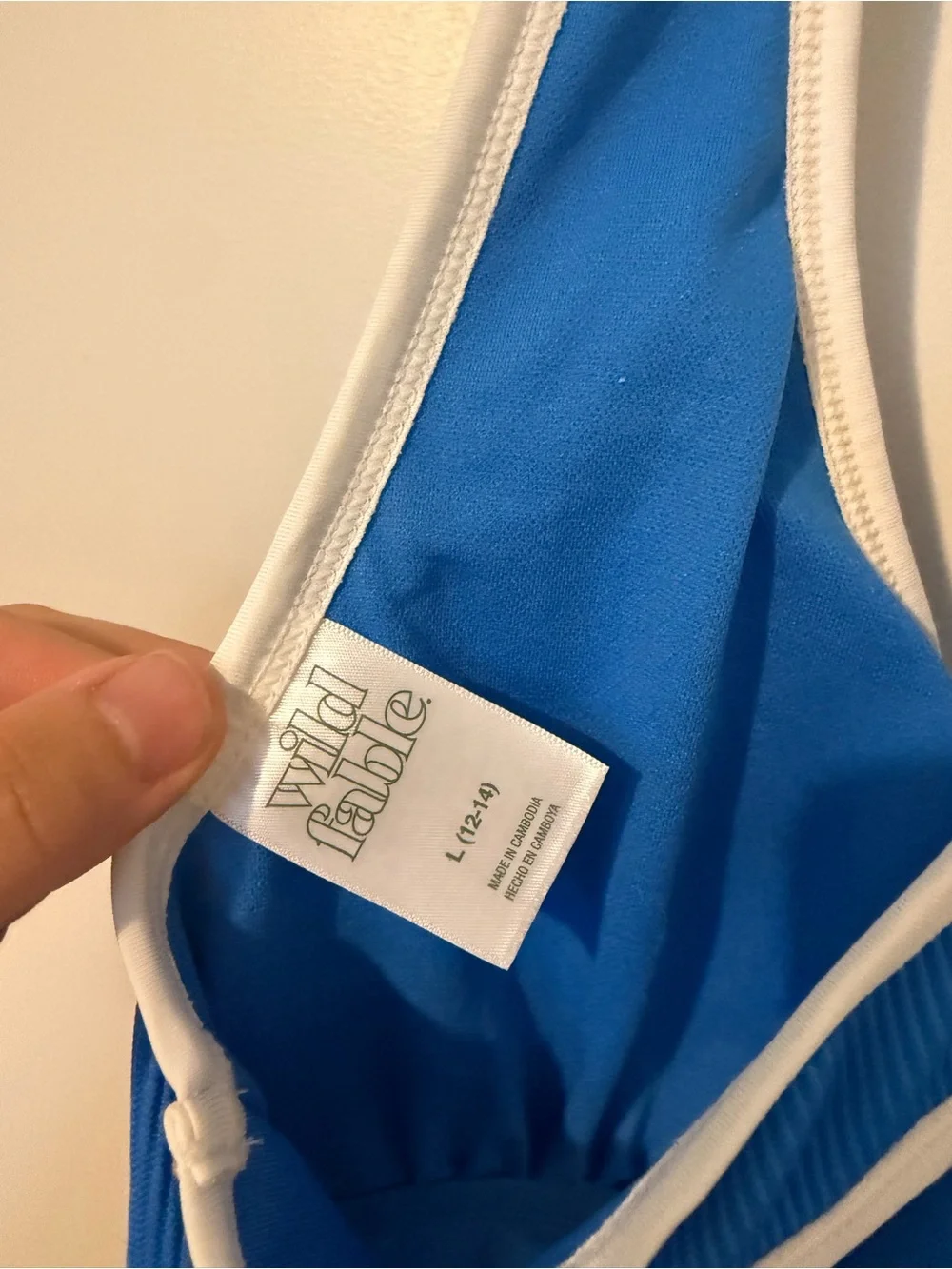wild fable Blue One-Piece Swimsuit with White Trim